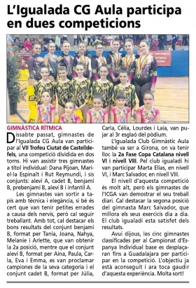 NOTICIES - IGUALADA CLUB GIMNASTIC AULA