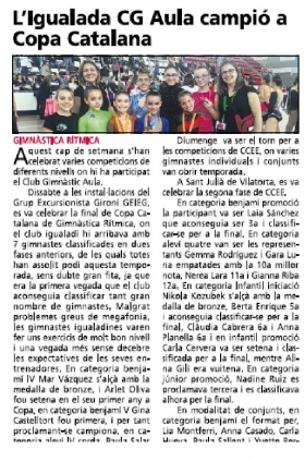 NOTICIES - IGUALADA CLUB GIMNASTIC AULA