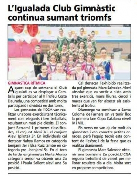 NOTICIES - IGUALADA CLUB GIMNASTIC AULA